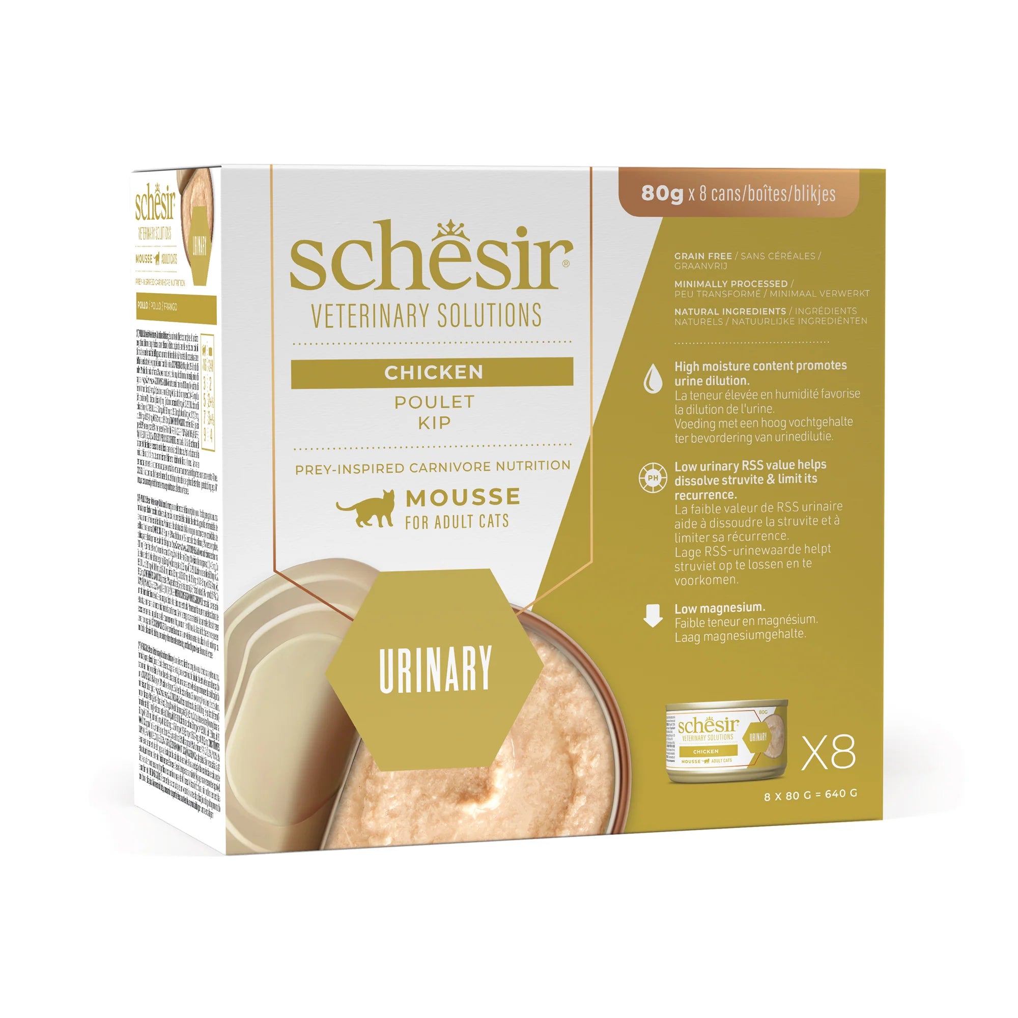 Schesir Veterinary Solutions Urinary Mousse al Pollo 8x80g Schesir Veterinary Solutions Urinary Mousse al Pollo 8x80g